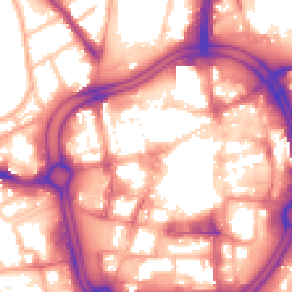 Daytime road noise heatmap for WV1 1RE