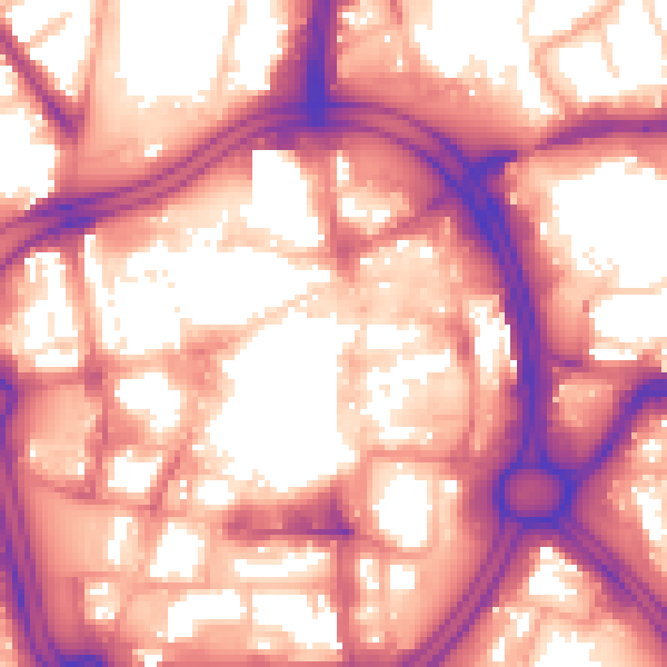 Daytime road noise heatmap for WV1 1ST