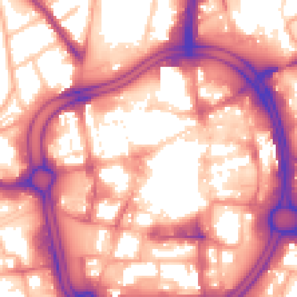 Daytime road noise heatmap for WV1 1TL