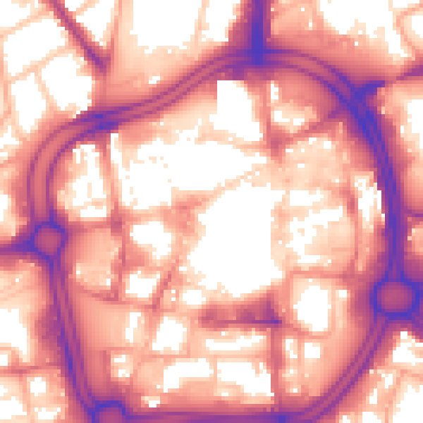 Daytime road noise heatmap for WV1 1TQ