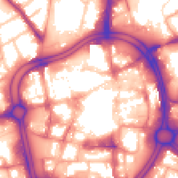 Daytime road noise heatmap for WV1 1TX