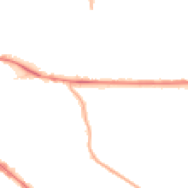 Night-time road noise heatmap for WV1 2BY
