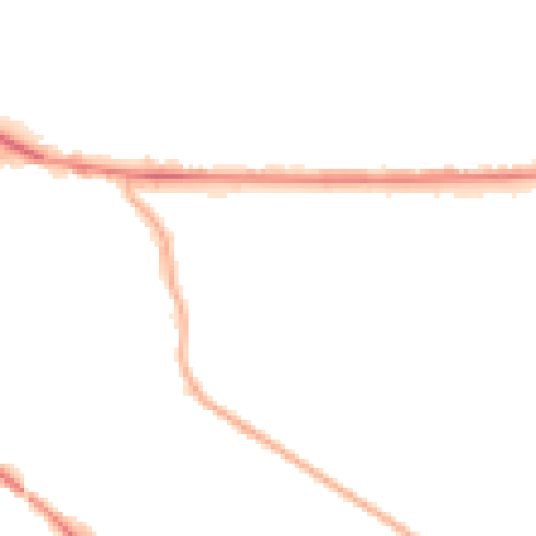 Night-time road noise heatmap for WV1 2DD