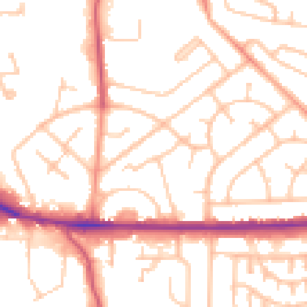 Daytime road noise heatmap for WV1 2LG