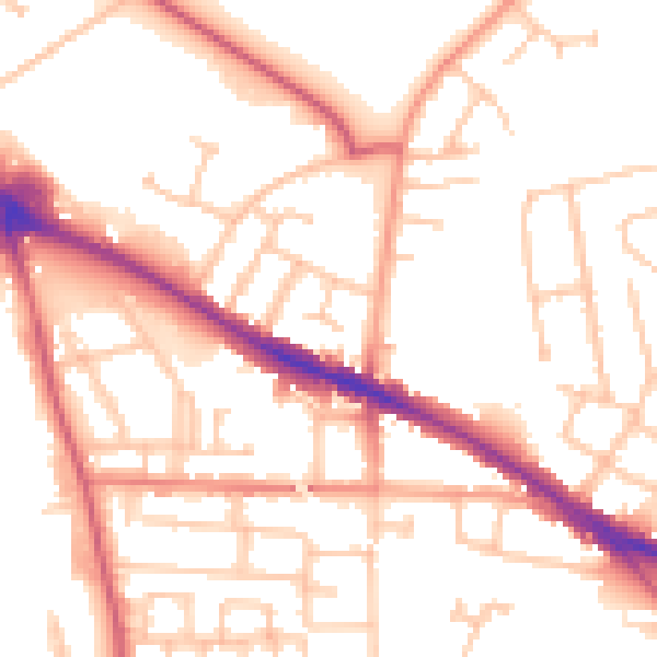Daytime road noise heatmap for WV1 2UJ