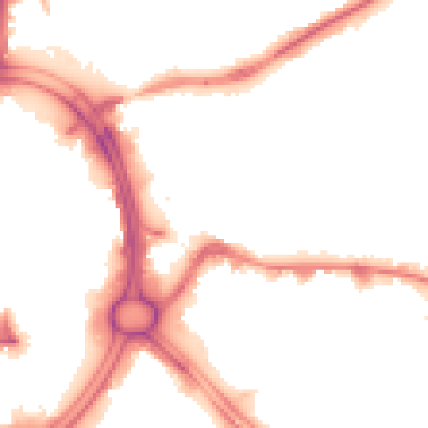 Night-time road noise heatmap for WV1 3ED