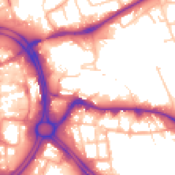 Daytime road noise heatmap for WV1 3EG