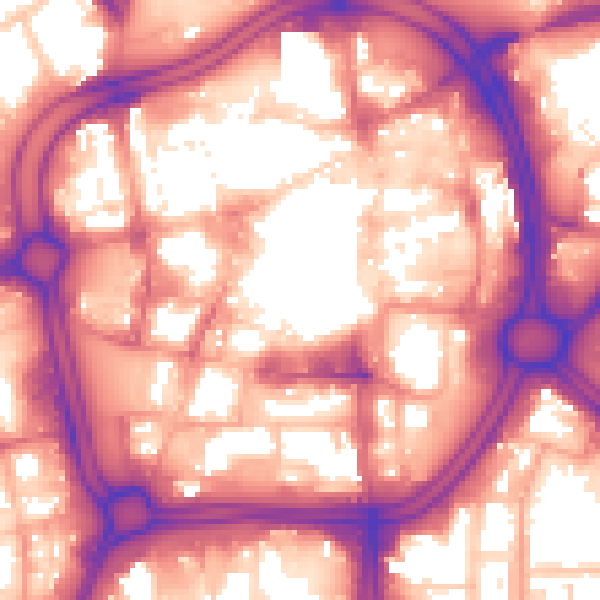 Daytime road noise heatmap for WV1 3ET