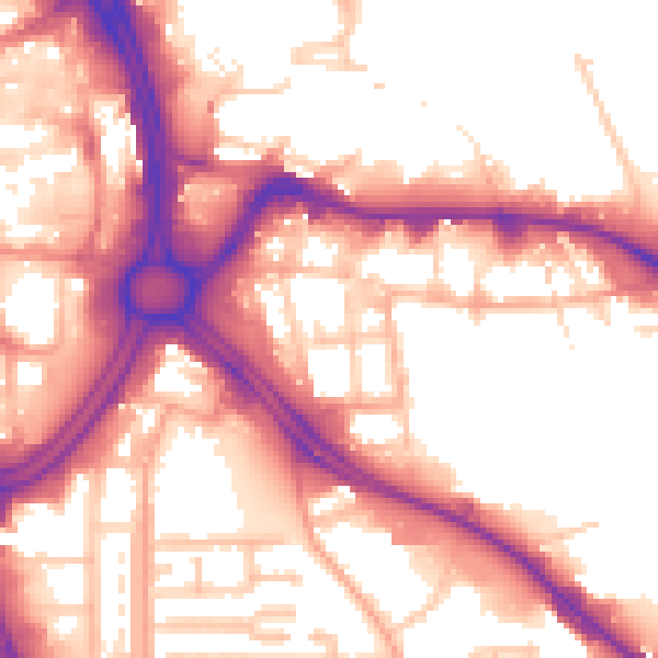 Daytime road noise heatmap for WV1 3RL