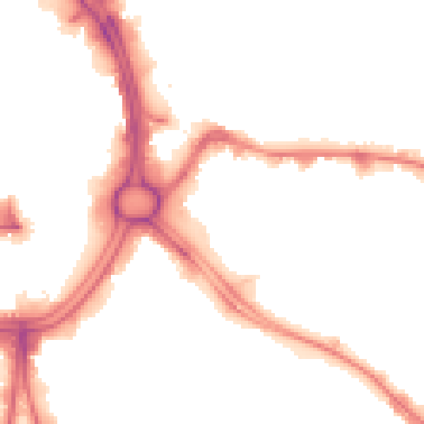 Night-time road noise heatmap for WV1 3SA
