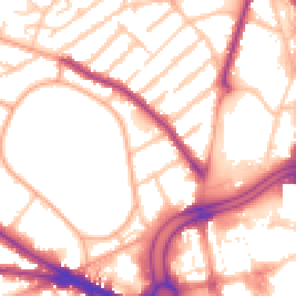 Daytime road noise heatmap for WV1 4AL
