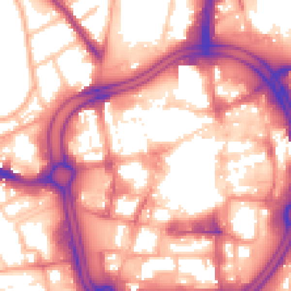 Daytime road noise heatmap for WV1 4HJ