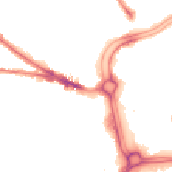 Night-time road noise heatmap for WV1 4JT