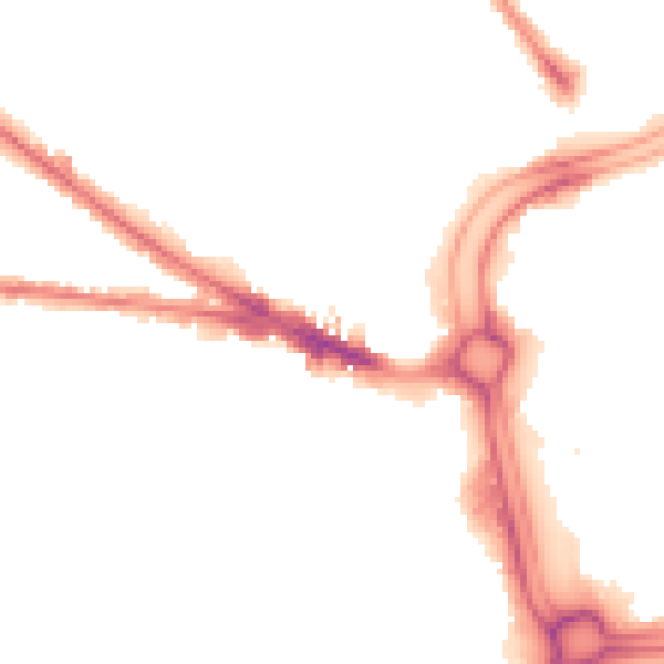 Night-time road noise heatmap for WV1 4NZ