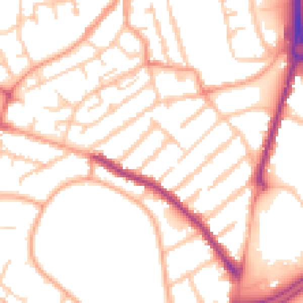 Daytime road noise heatmap for WV1 4PA
