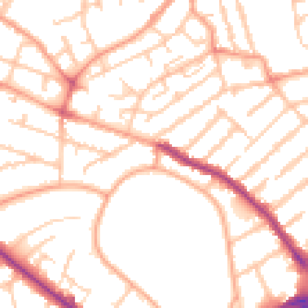 Daytime road noise heatmap for WV1 4PH