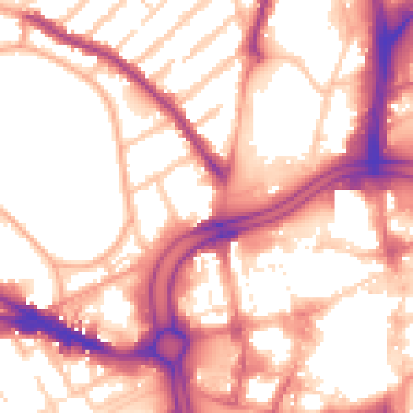 Daytime road noise heatmap for WV1 4QQ