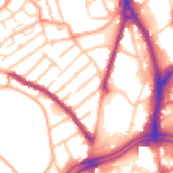 Daytime road noise heatmap for WV1 4RG