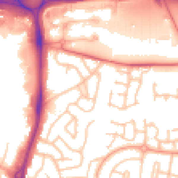 Daytime road noise heatmap for WV10 6PT