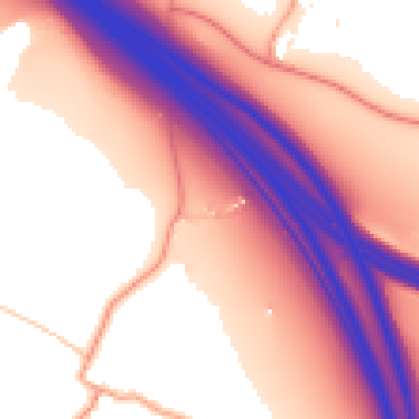 Daytime road noise heatmap for WV10 7LL