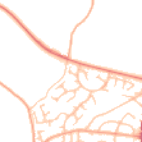 Daytime road noise heatmap for WV10 7TT
