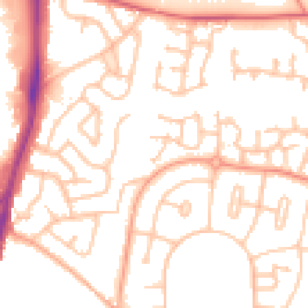 Daytime road noise heatmap for WV10 8UZ