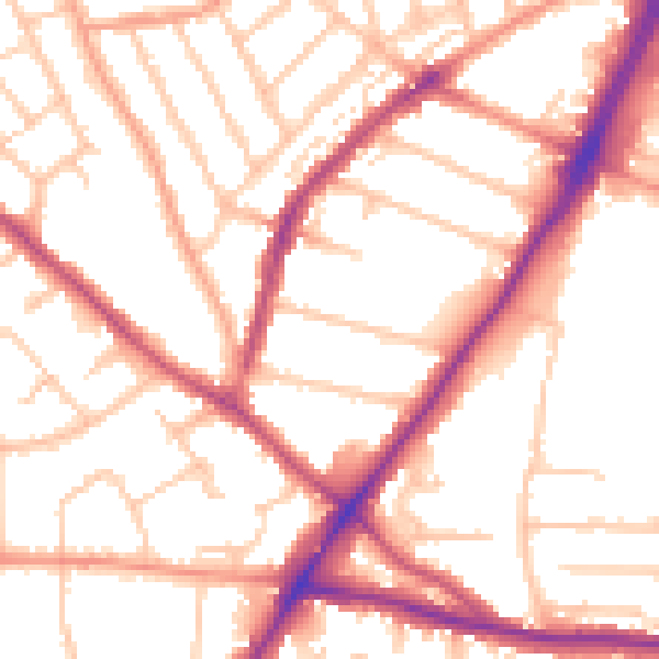 Daytime road noise heatmap for WV3 0AA