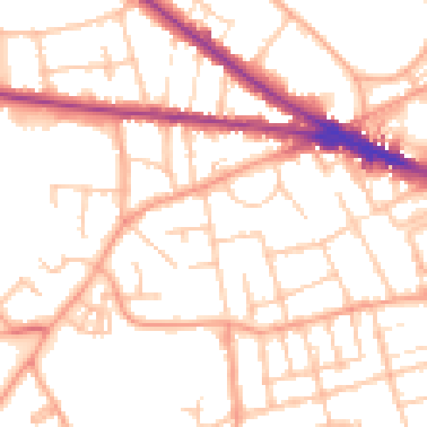 Daytime road noise heatmap for WV3 0AD
