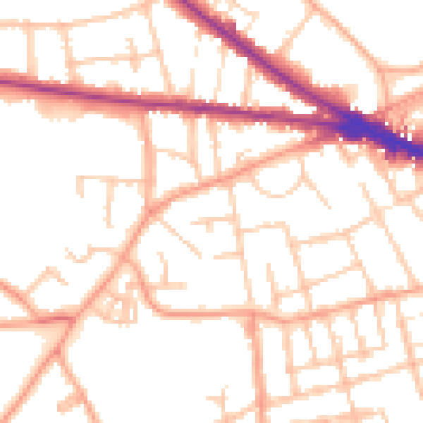 Daytime road noise heatmap for WV3 0AE