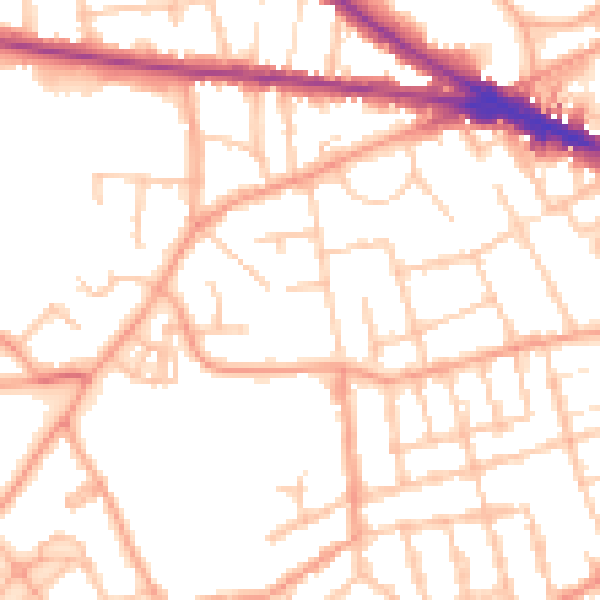 Daytime road noise heatmap for WV3 0AF