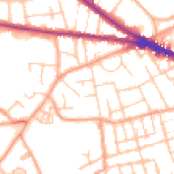 Daytime road noise heatmap for WV3 0AH
