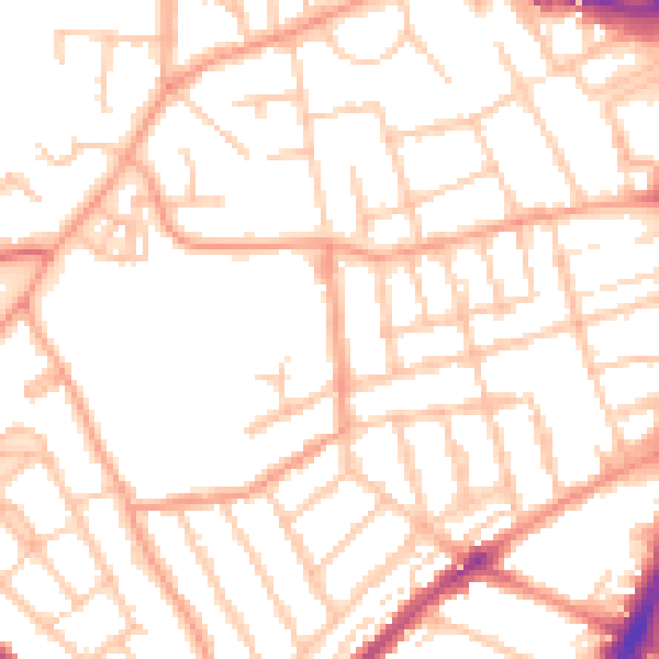 Daytime road noise heatmap for WV3 0AL