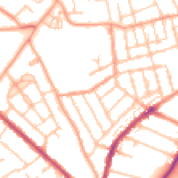 Daytime road noise heatmap for WV3 0AP
