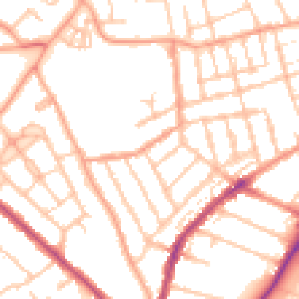 Daytime road noise heatmap for WV3 0AR