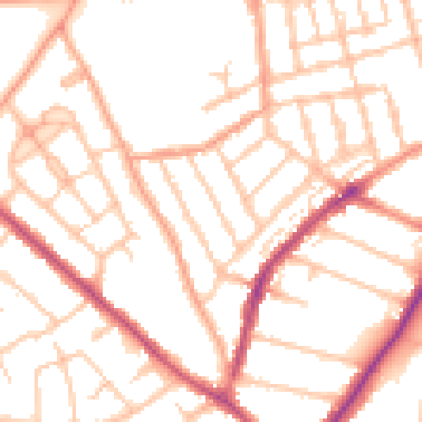 Daytime road noise heatmap for WV3 0AT