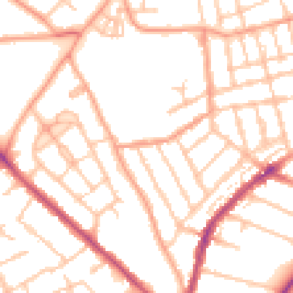 Daytime road noise heatmap for WV3 0AU