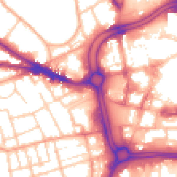 Daytime road noise heatmap for WV3 0BF