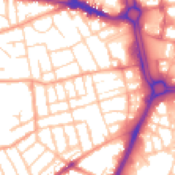 Daytime road noise heatmap for WV3 0BG