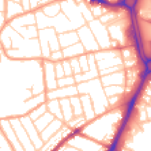 Daytime road noise heatmap for WV3 0BN