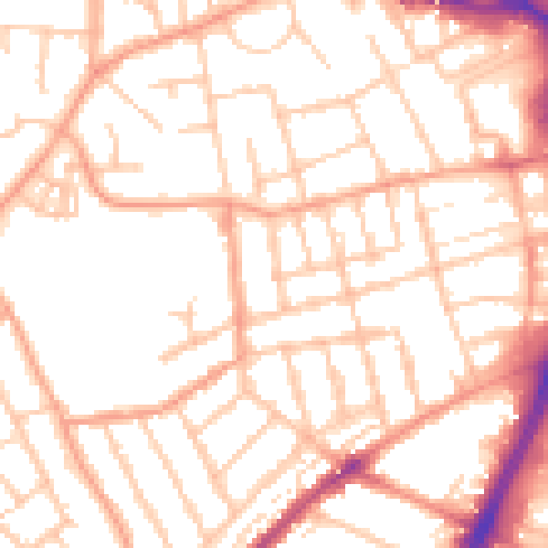 Daytime road noise heatmap for WV3 0BP