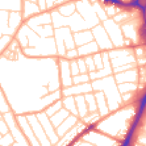 Daytime road noise heatmap for WV3 0BS