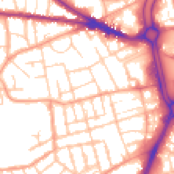 Daytime road noise heatmap for WV3 0BT