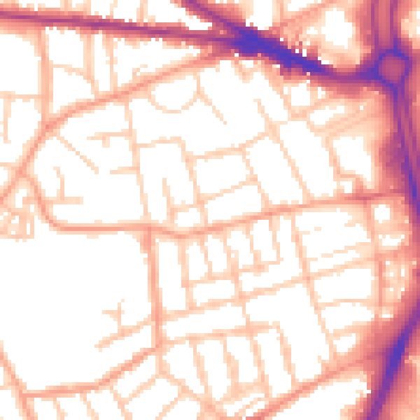 Daytime road noise heatmap for WV3 0BU
