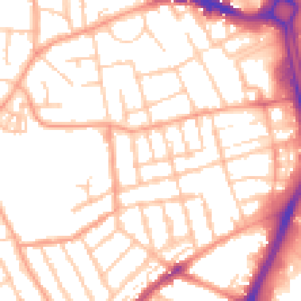 Daytime road noise heatmap for WV3 0BZ