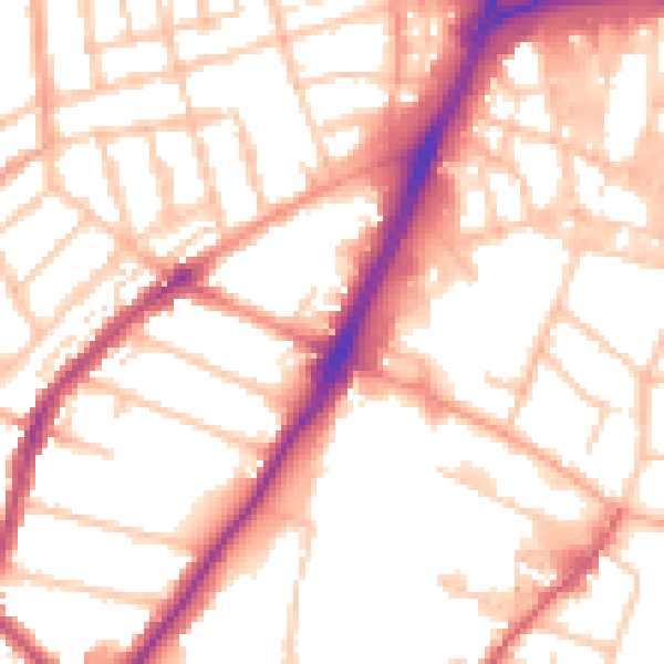 Daytime road noise heatmap for WV3 0DR