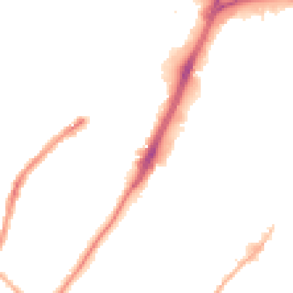 Night-time road noise heatmap for WV3 0DR