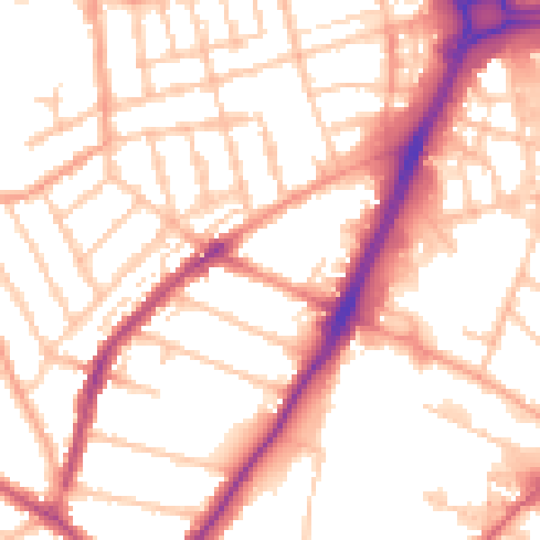 Daytime road noise heatmap for WV3 0DS