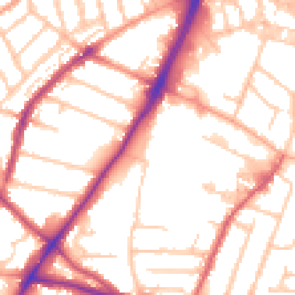 Daytime road noise heatmap for WV3 0ED