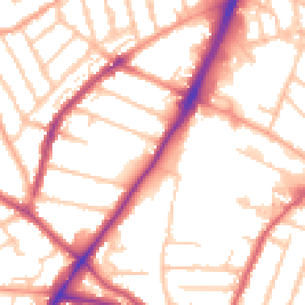 Daytime road noise heatmap for WV3 0EE