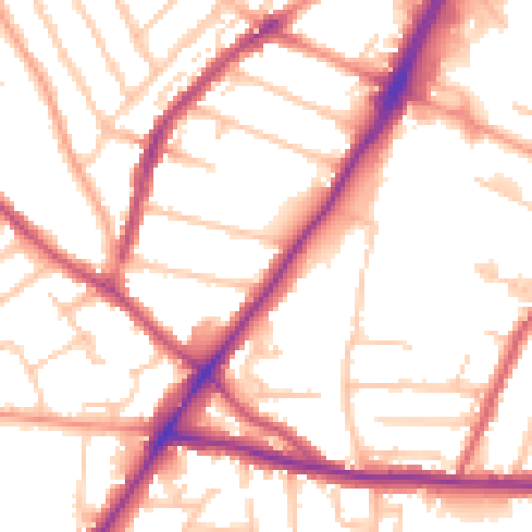 Daytime road noise heatmap for WV3 0EH